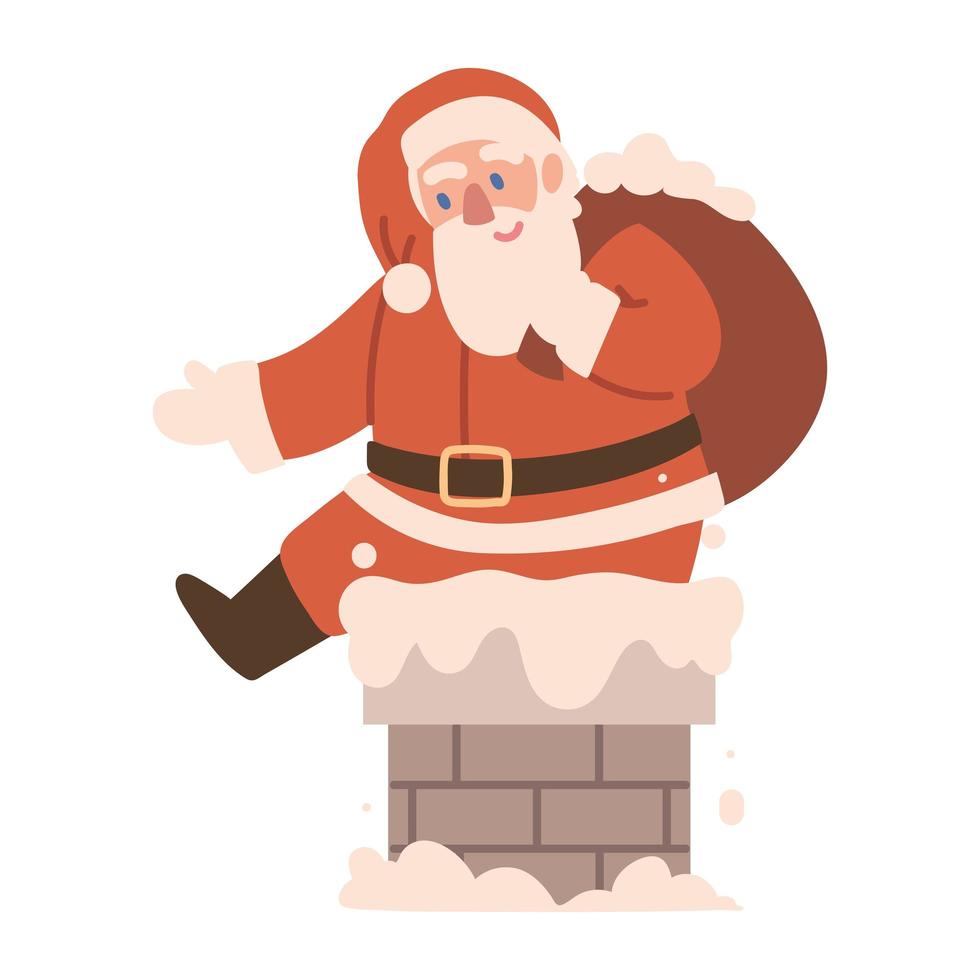 santa claus in chimney vector