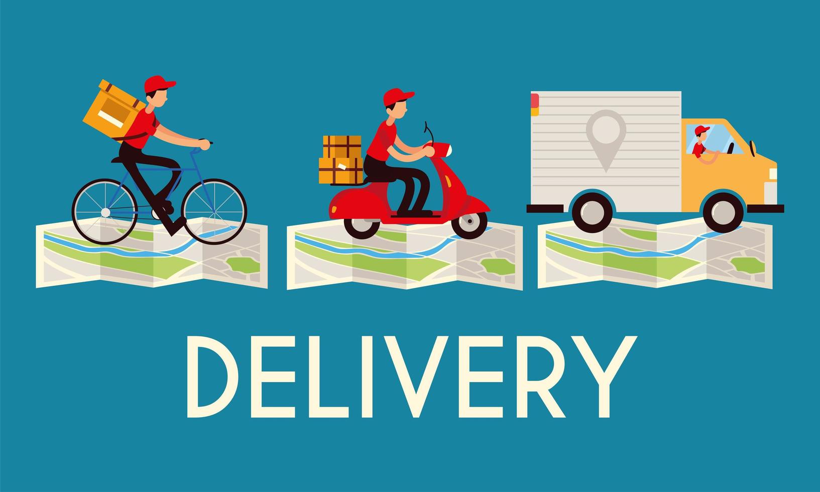 delivery map transport vector