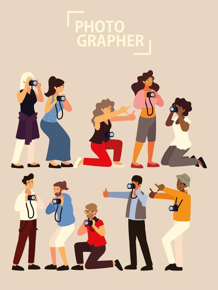 people photographer set vector