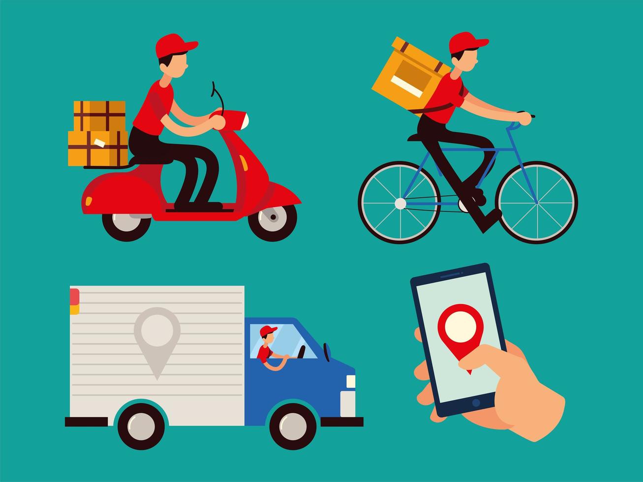 delivery service transport vector
