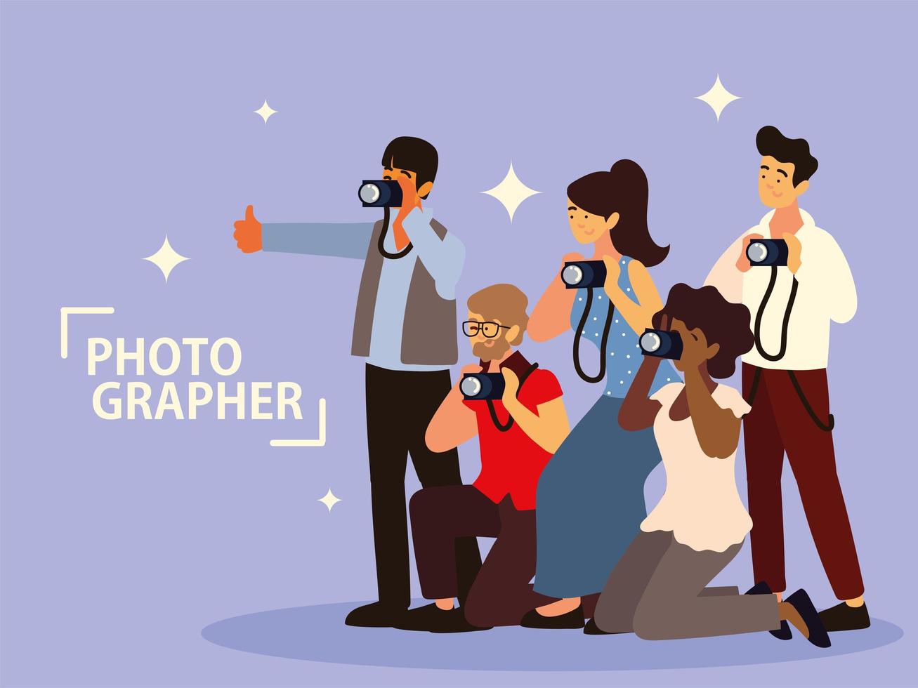 professional photographers cartoon vector