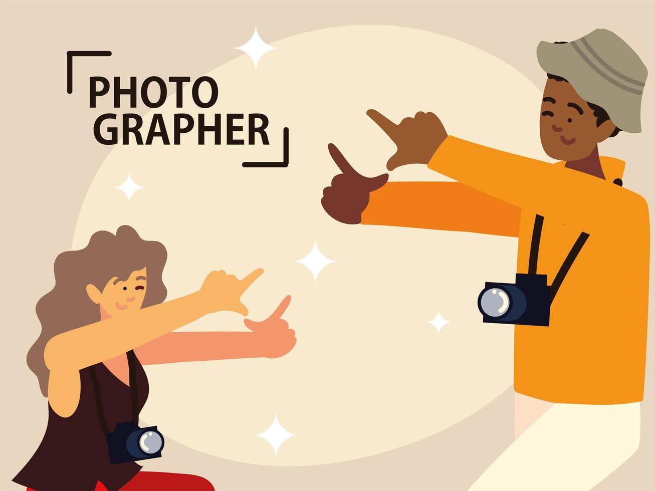 photographers is taking a photo vector