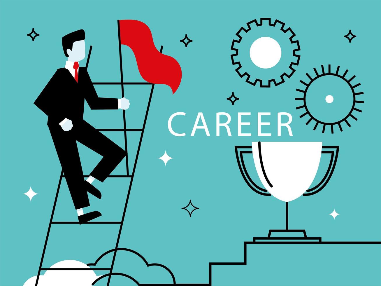 career businessman on ladder vector
