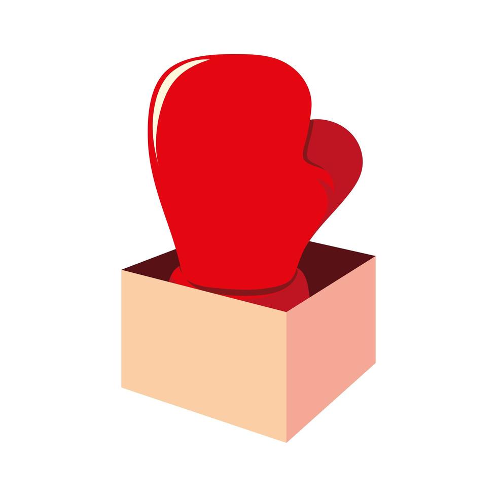 boxing glove on box vector