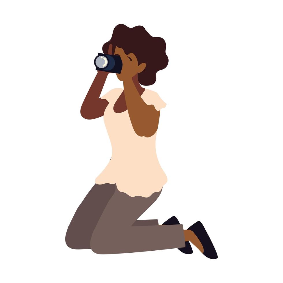 photographer woman with camera vector