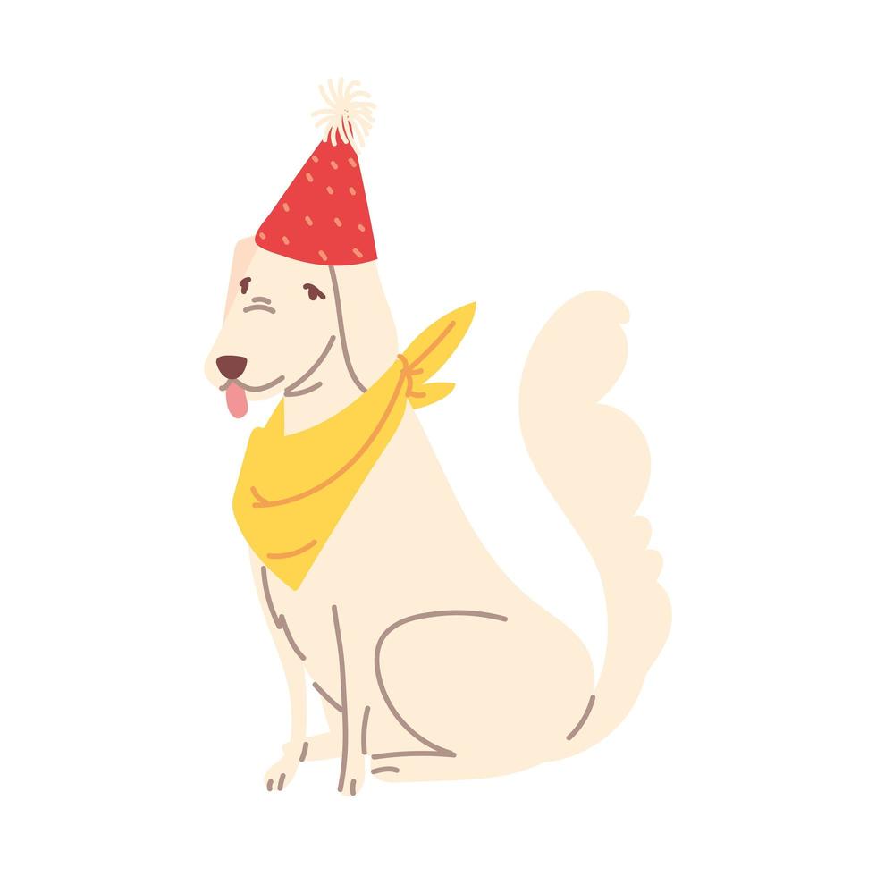 dog with party hat vector
