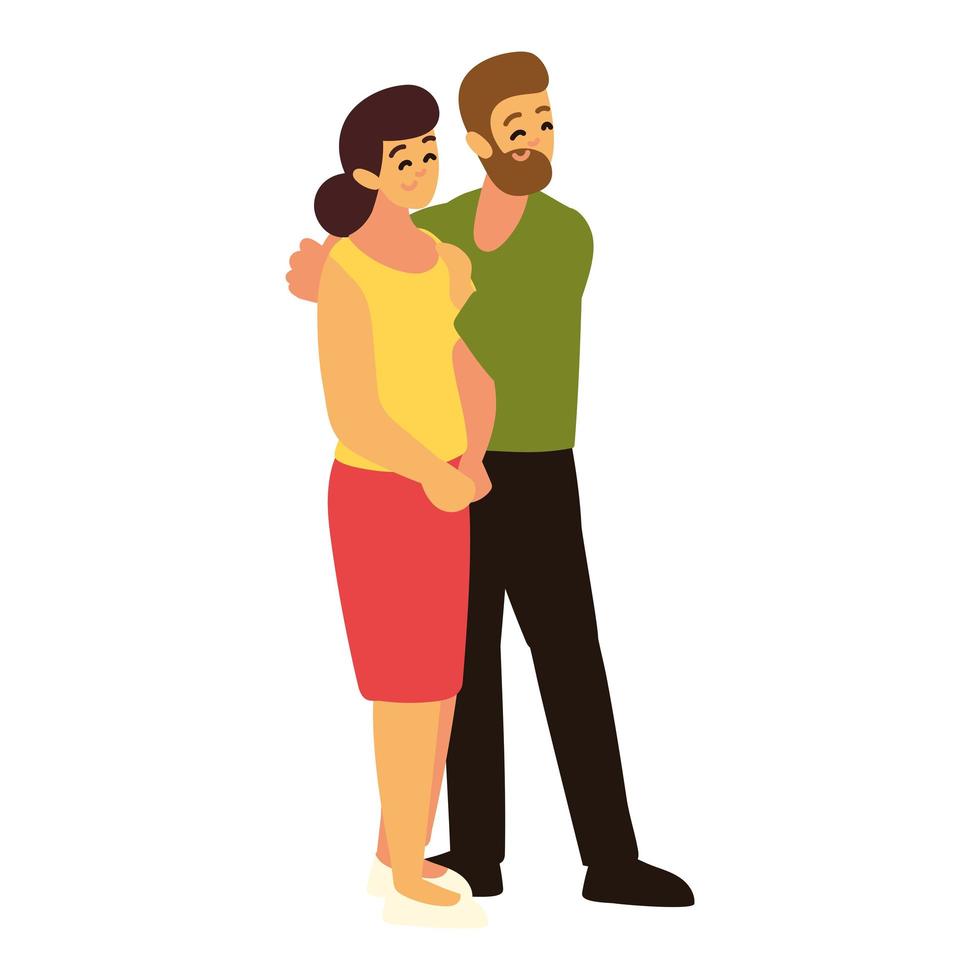 couple standing cartoon vector