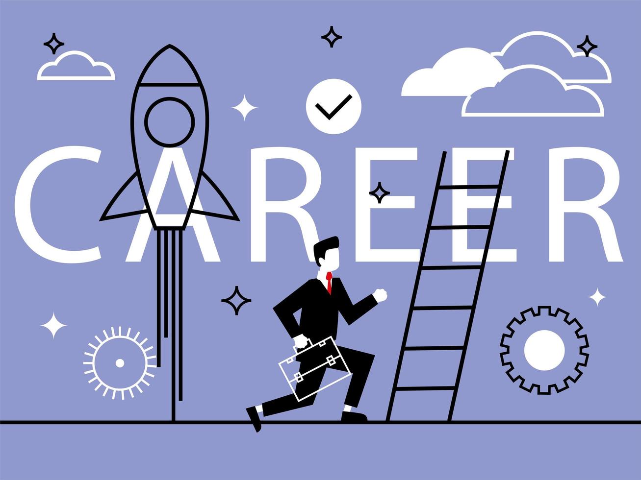 businessman way up the career ladder vector