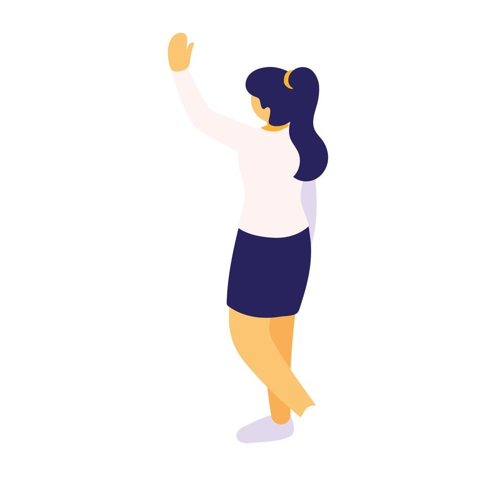 woman with ponytail icon vector
