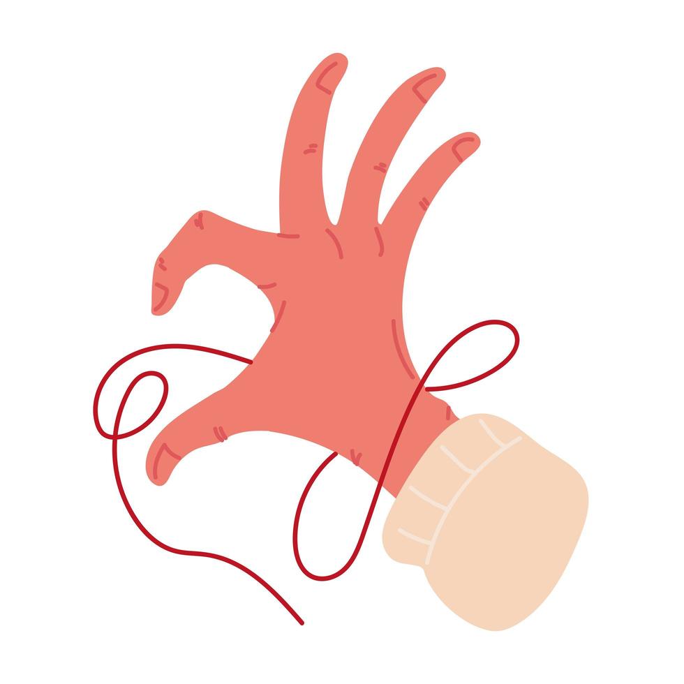 hand with red string vector