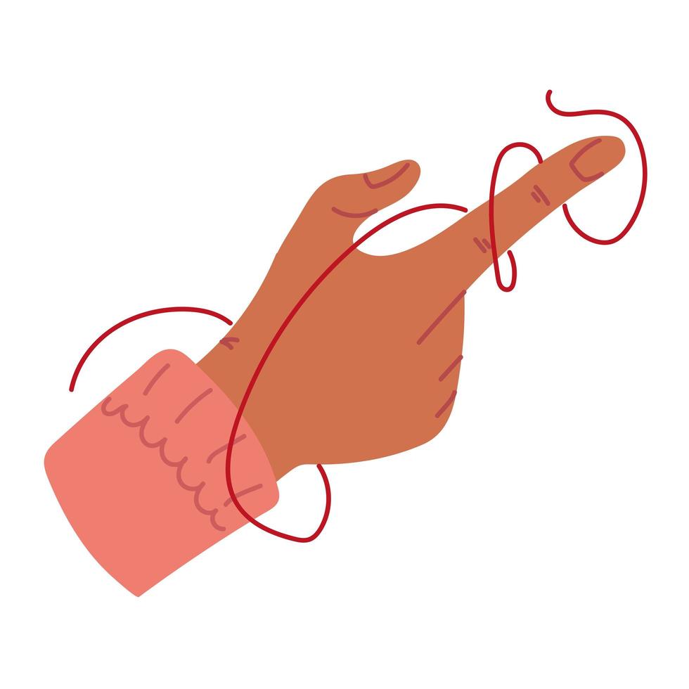 wrapped finger in red string vector