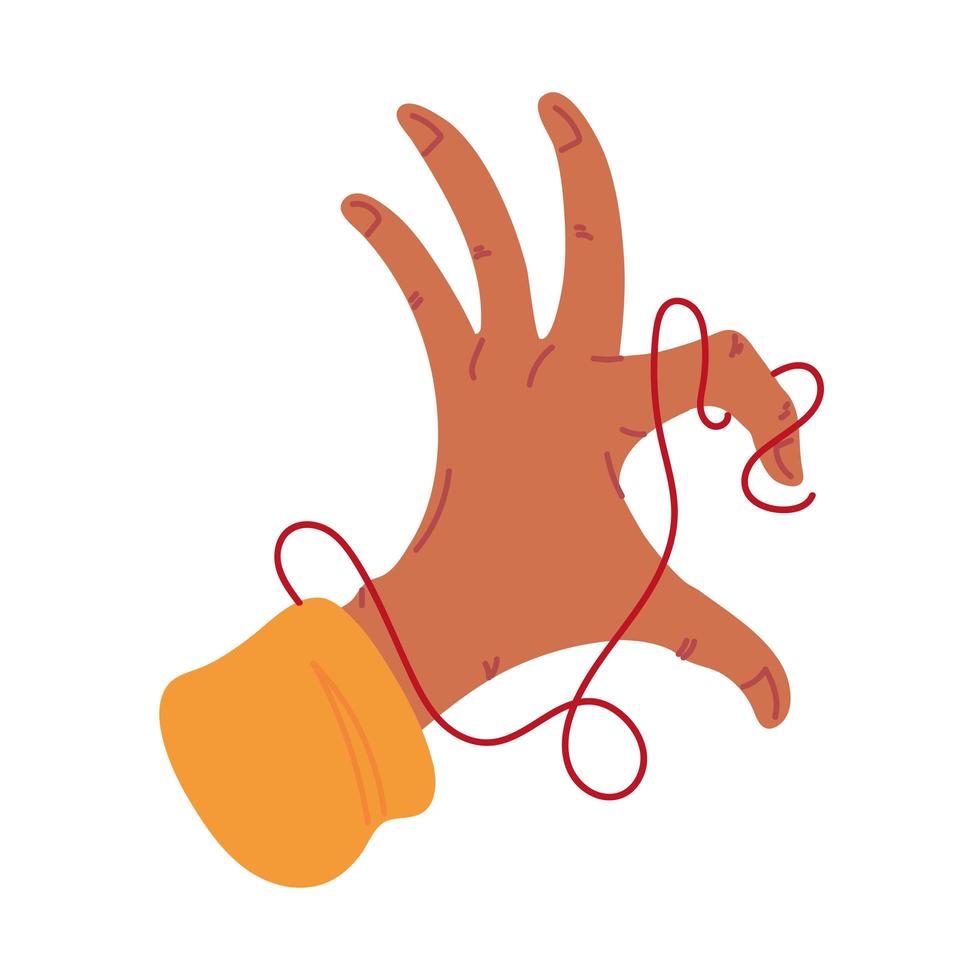 red string in hand vector