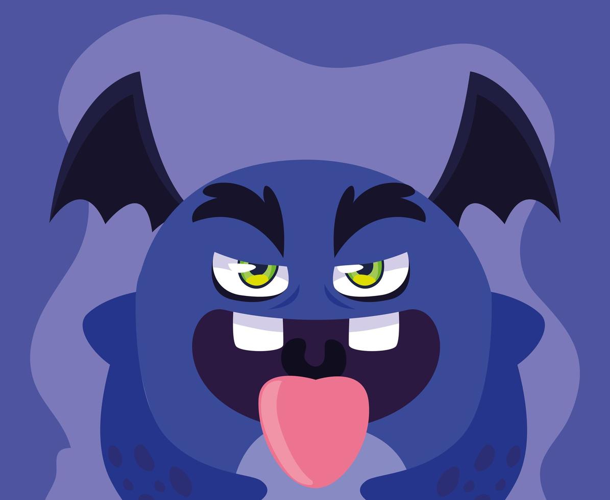 Purple monster cartoon design icon vector ilustration