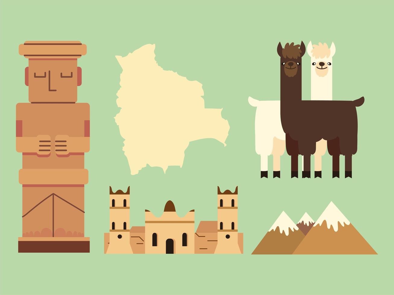 bolivian map and statue vector