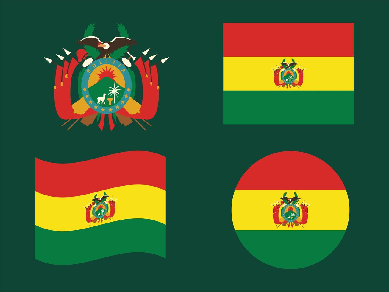 conjunto de banderas de bolivia vector