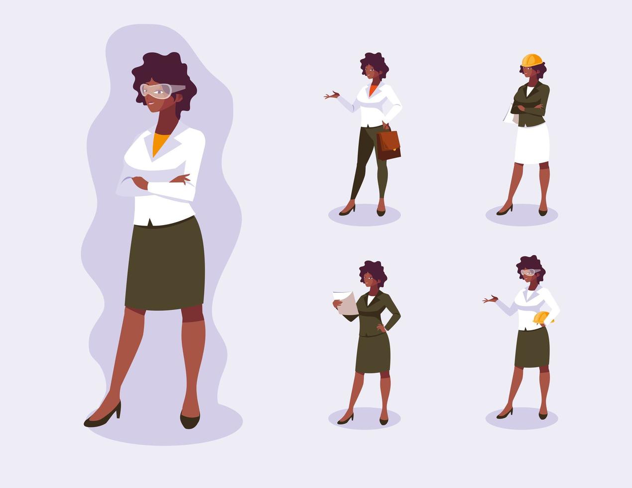 Avatars set of professional workers design vector