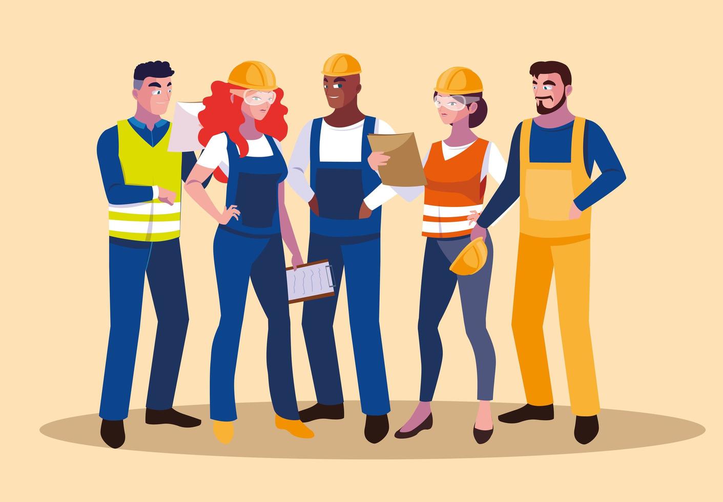 Avatars set of professional workers design vector