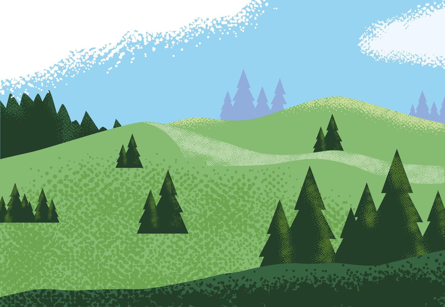 landscape mountainous scene nature icon vector