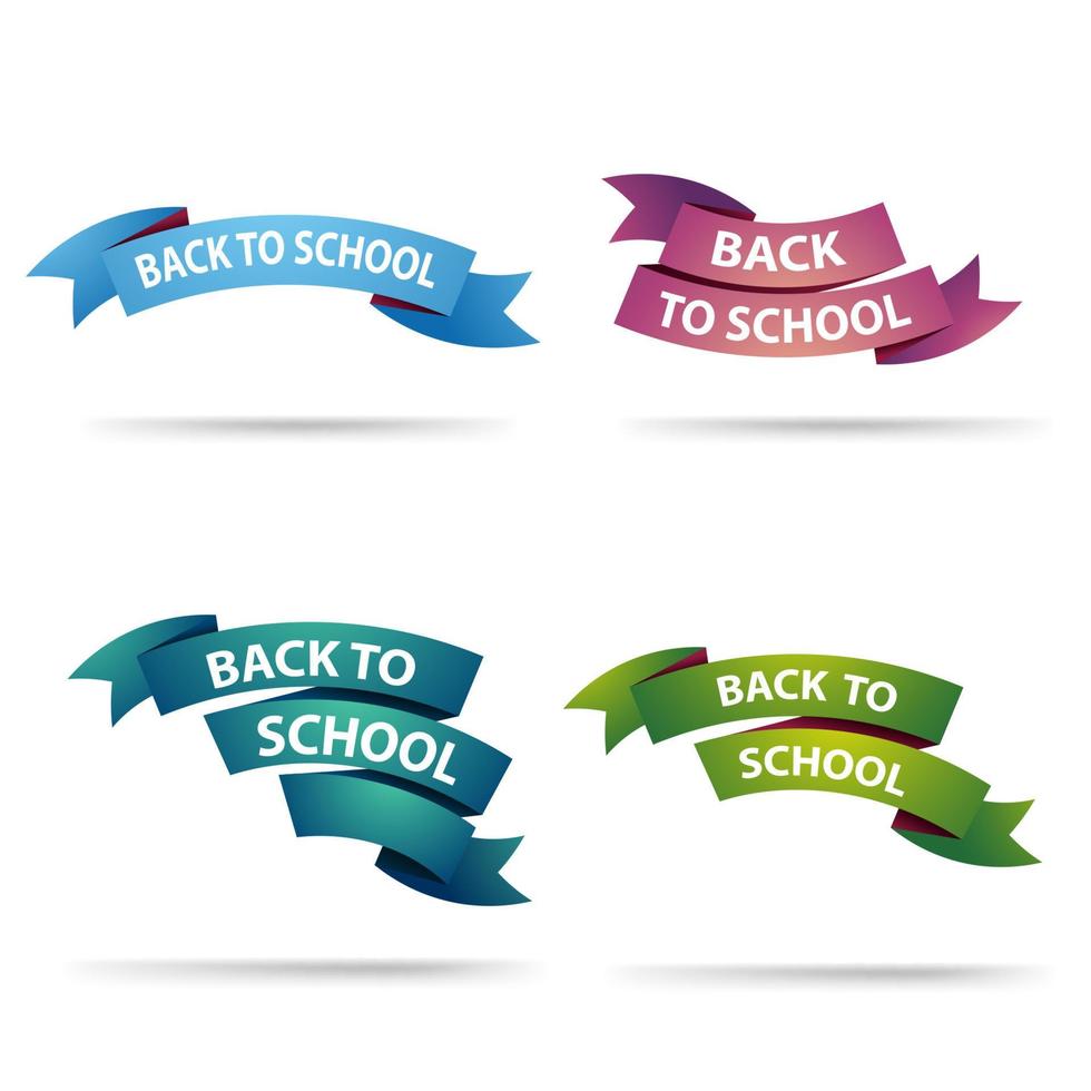 Back to school, a set of colorful ribbons vector