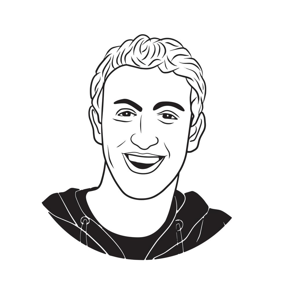 mark zuckerberg vector illustration