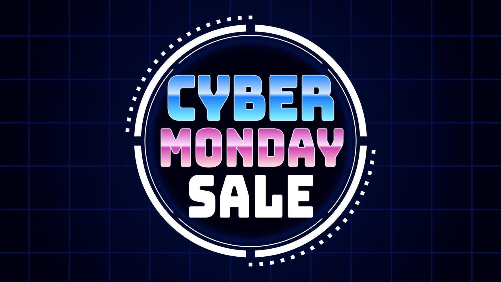 Illustration vector graphic of cyber Monday sale text and background. Suitable to place on promotion content, advertising, marketing kit and other business activities.