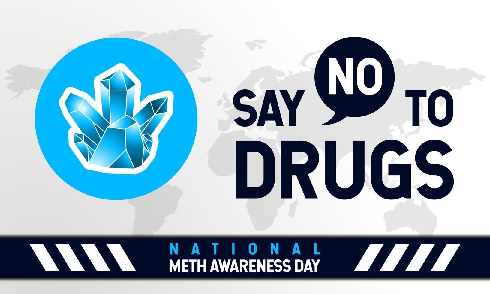 National Meth Awareness Day Background. November 30. Template for banner, greeting card, or poster. With a blue crystal amphetamine icon. Premium vector illustration