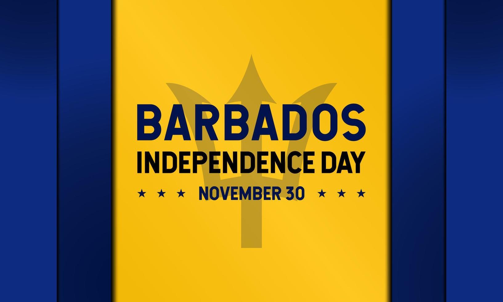 Barbados Independence Day Background or Greeting Card Design. November 30. With a trident, map icon, and Barbados flag. Premium vector template