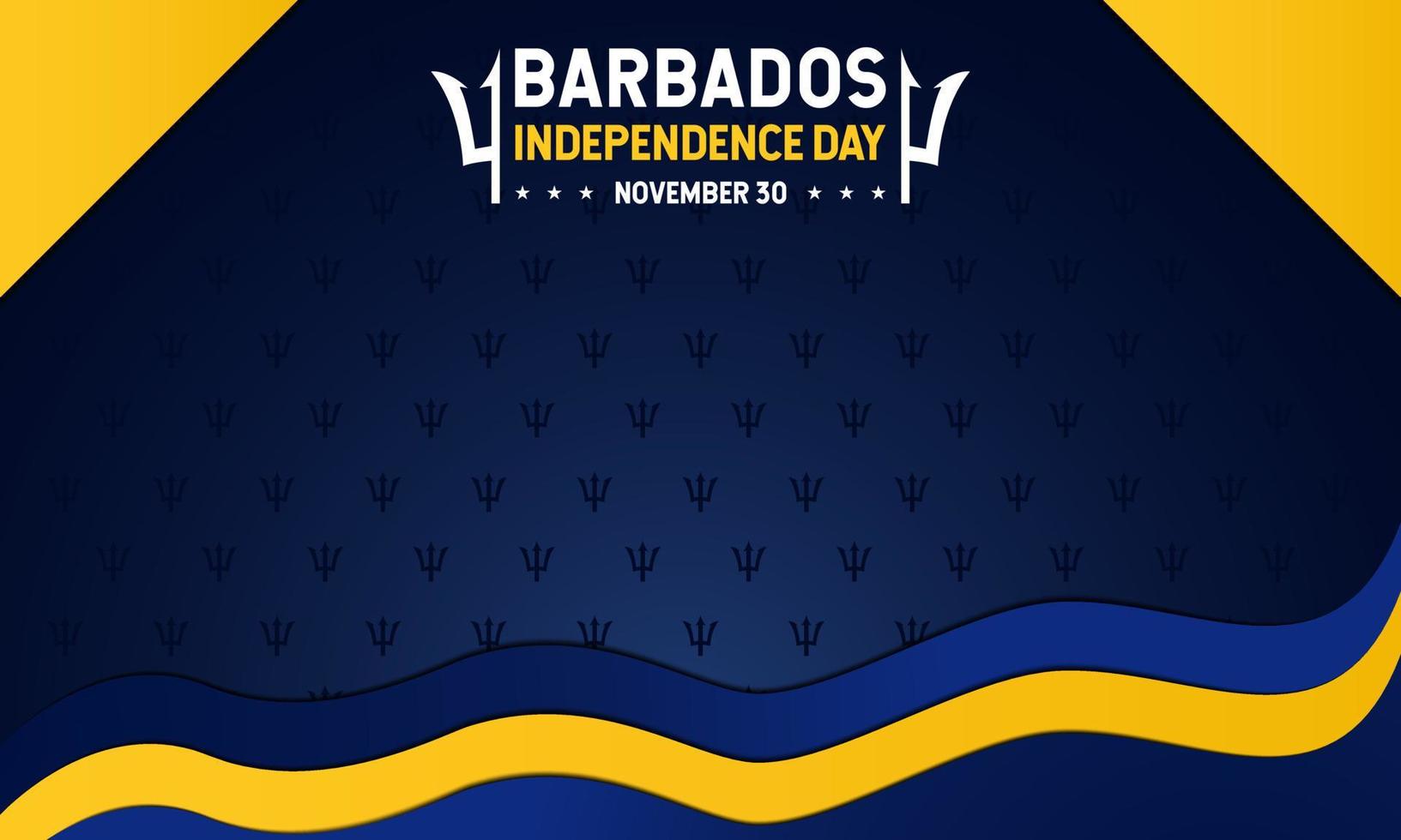 Barbados Independence Day Background or Greeting Card Design. November 30. With a trident, map icon, and Barbados flag. Premium vector template