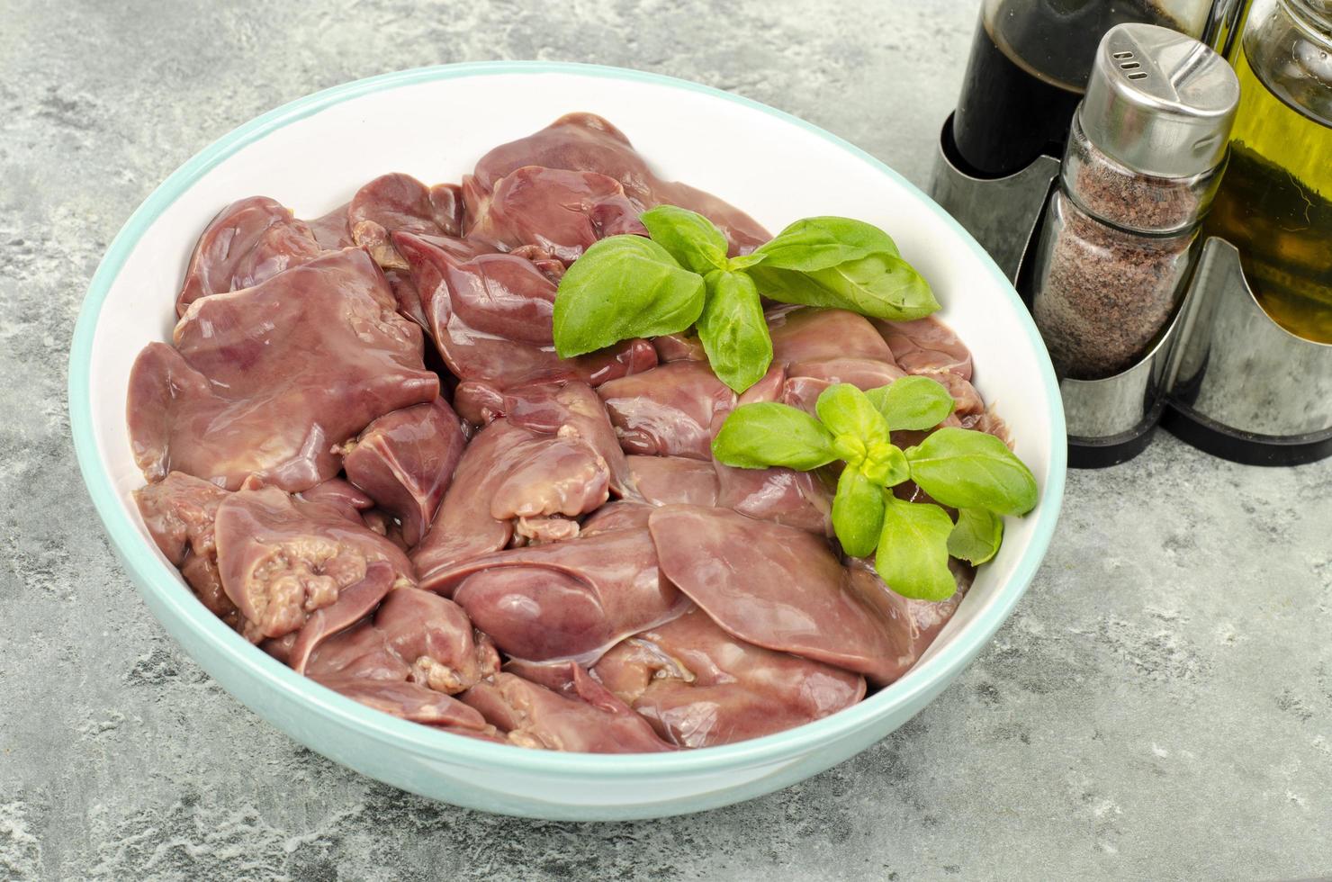 Raw chicken liver for cooking. Studio Photo. photo