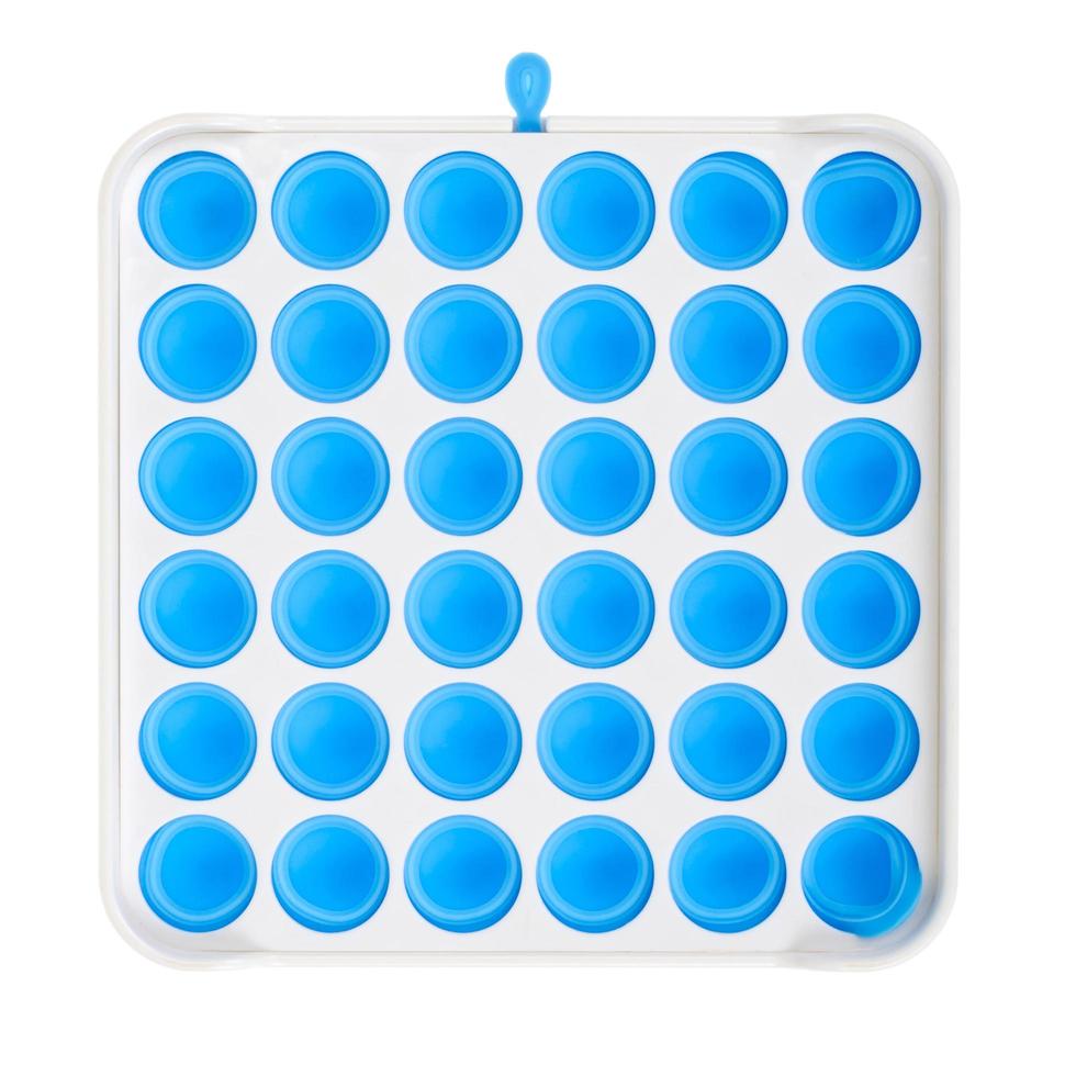 Blue square simple dimple, pop it. Fashionable and modern anti stress toy for children and adults photo