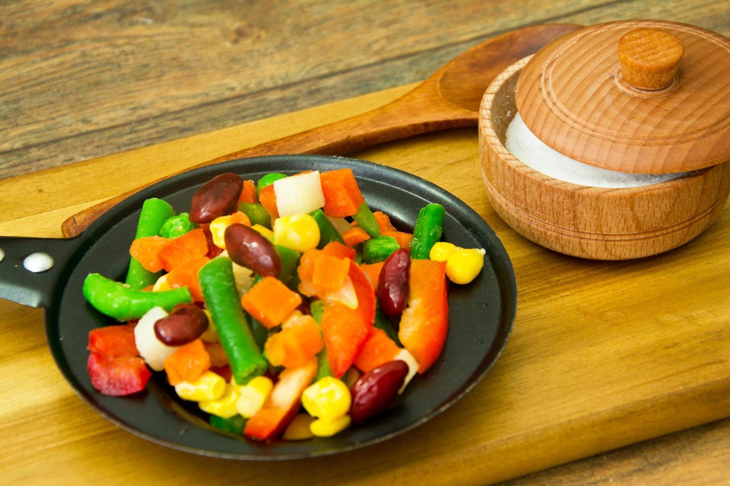 Mexican Mix of Vegetables. Tomatoes, Beans, Celery Root, Green B photo