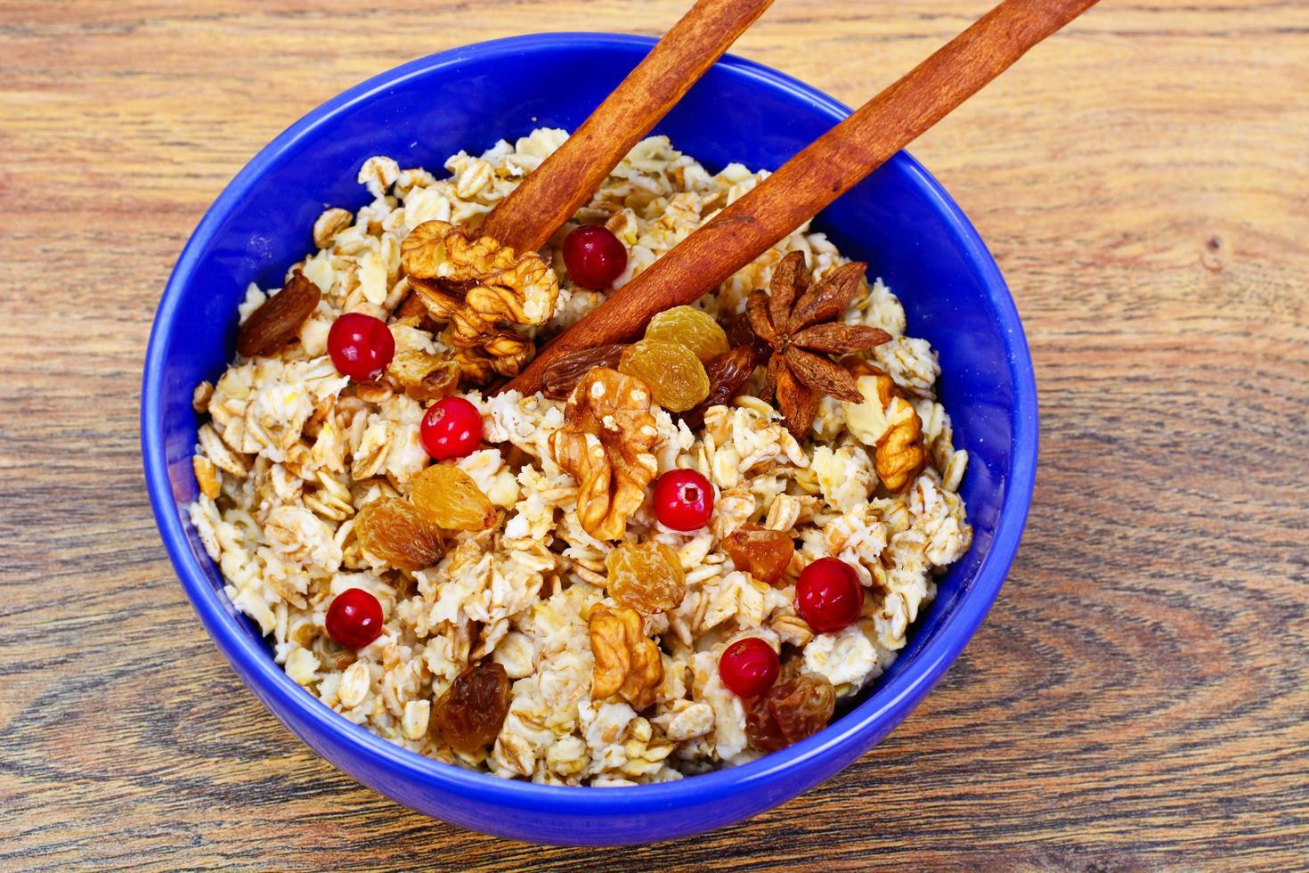 Oatmeal with Raisins, Walnuts and Cranberry photo