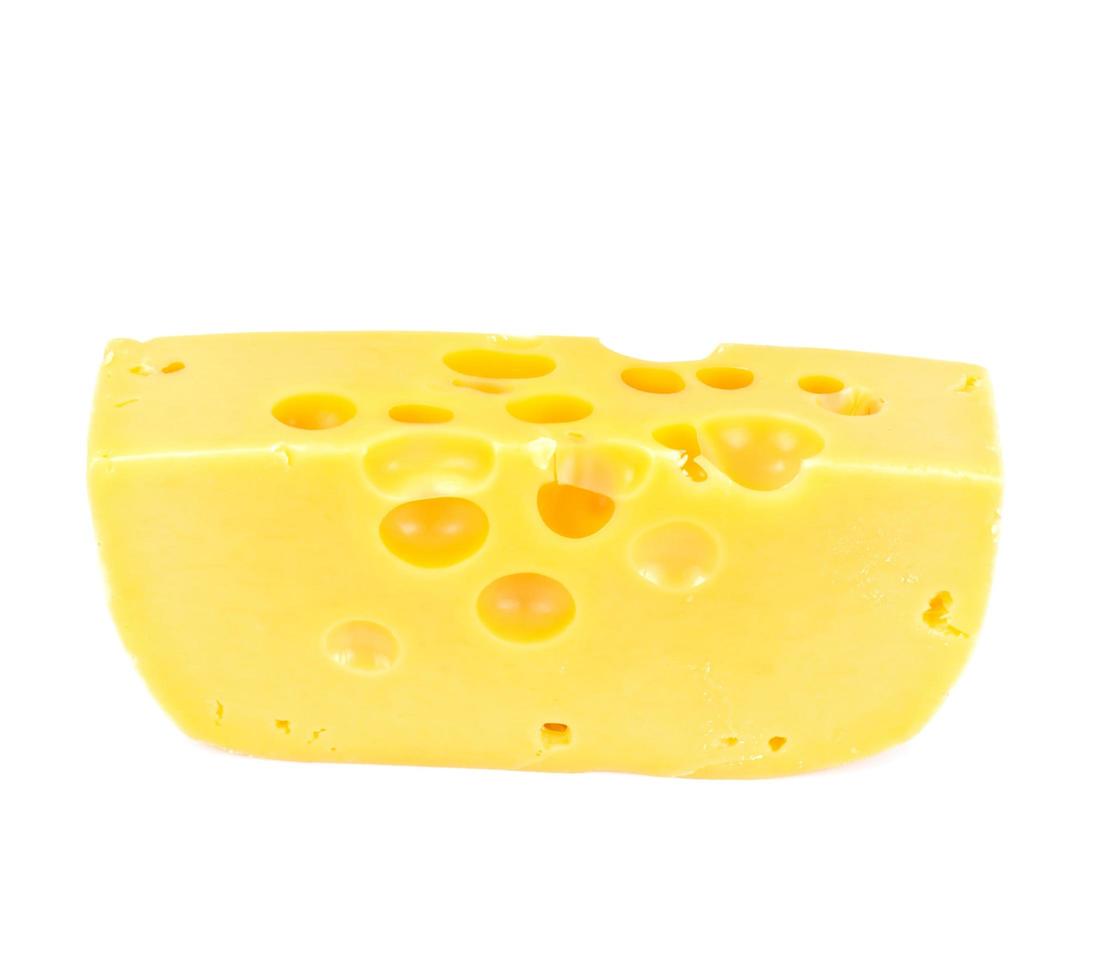 Swiss Cheese Isolated on White Background photo