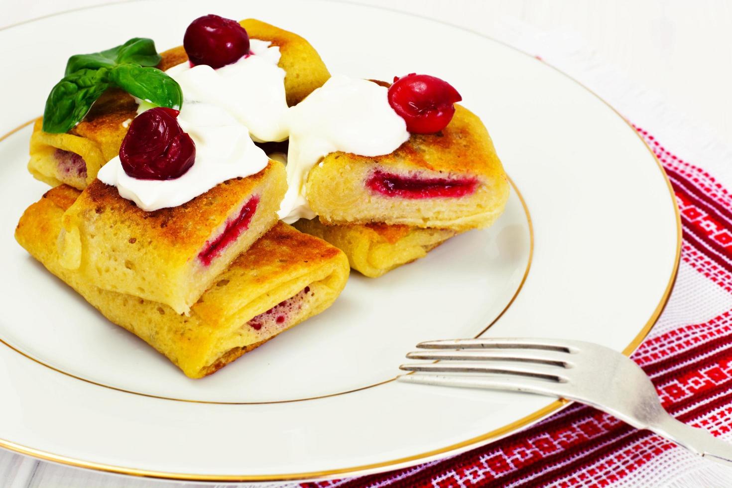 Pancakes with Cherries photo