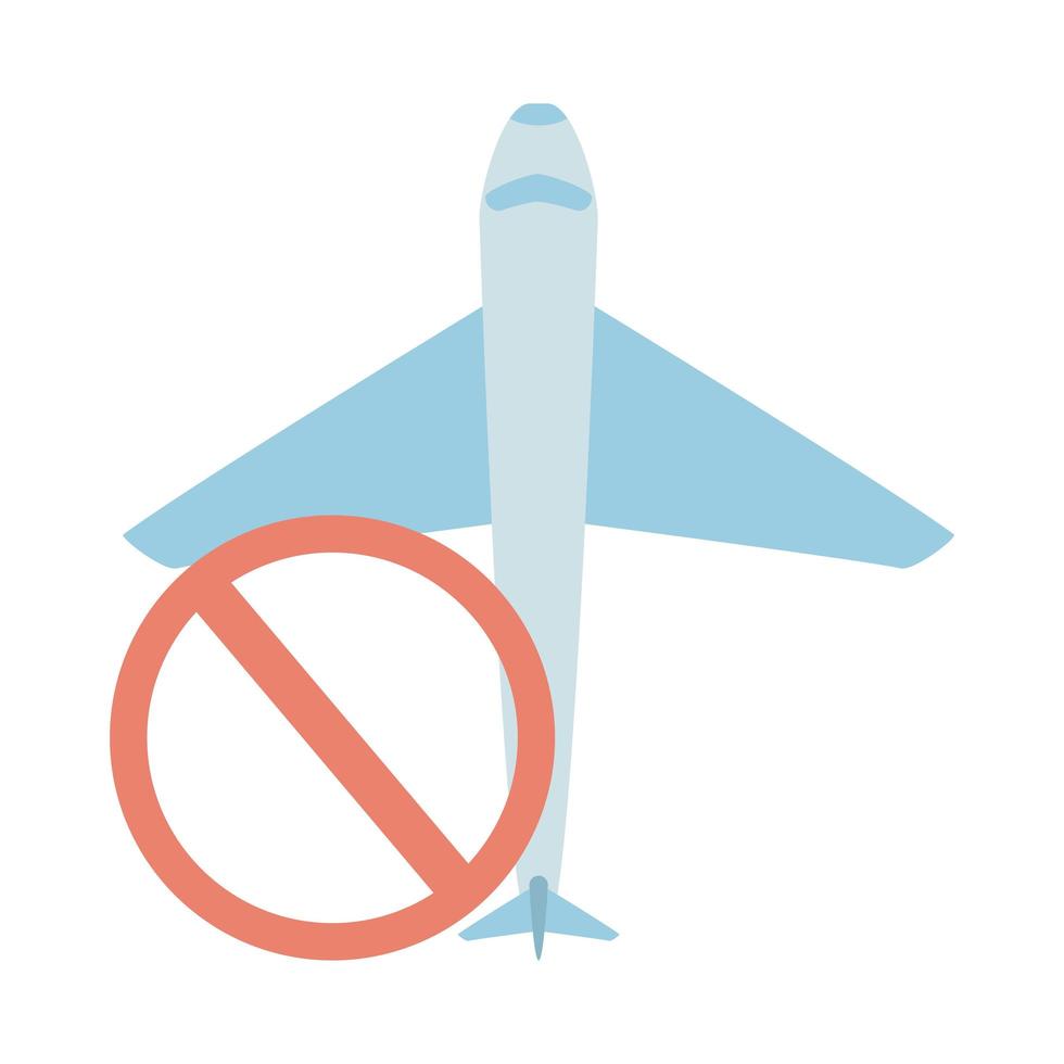 covid 19 coronavirus, avoid traveling plane to the world, prevention outbreak disease pandemic flat design icon vector