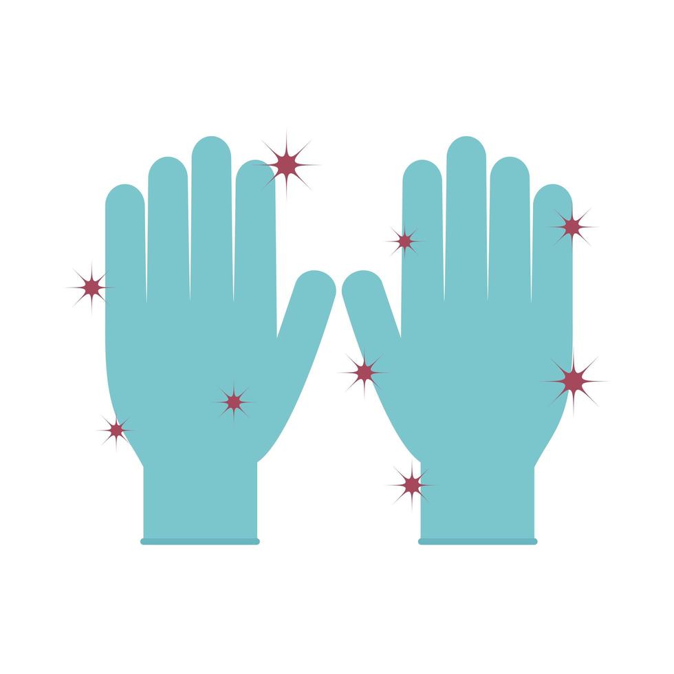 covid 19 coronavirus, infected hands warning, prevention outbreak disease pandemic flat design icon vector