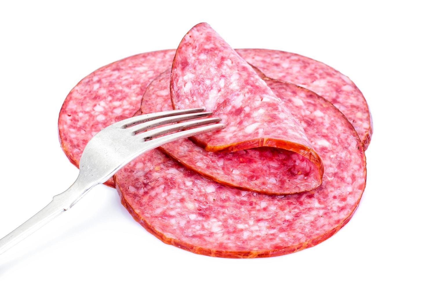 Barbados Sausage, Ham on a White Background photo