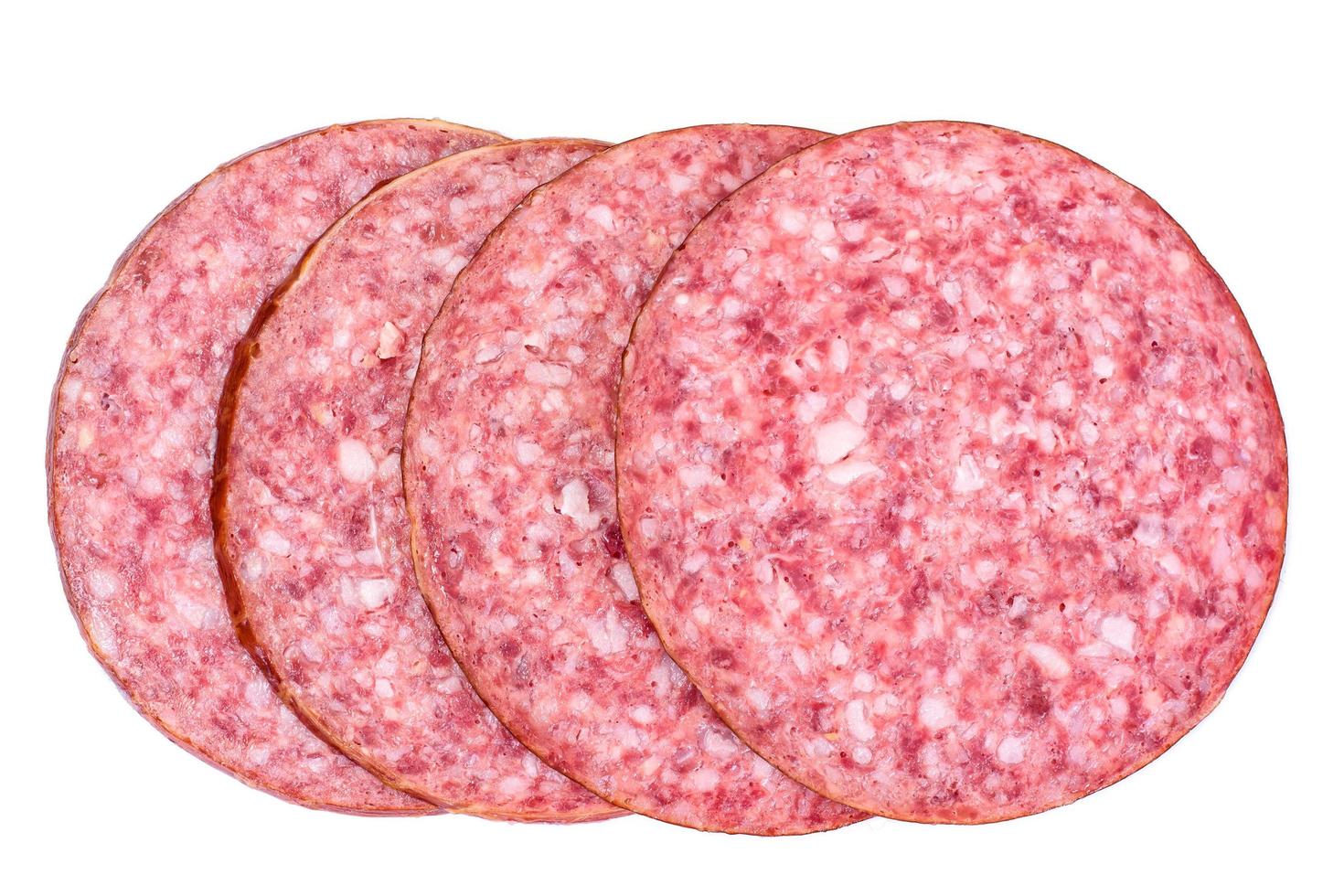 Barbados Sausage, Ham on a White Background photo