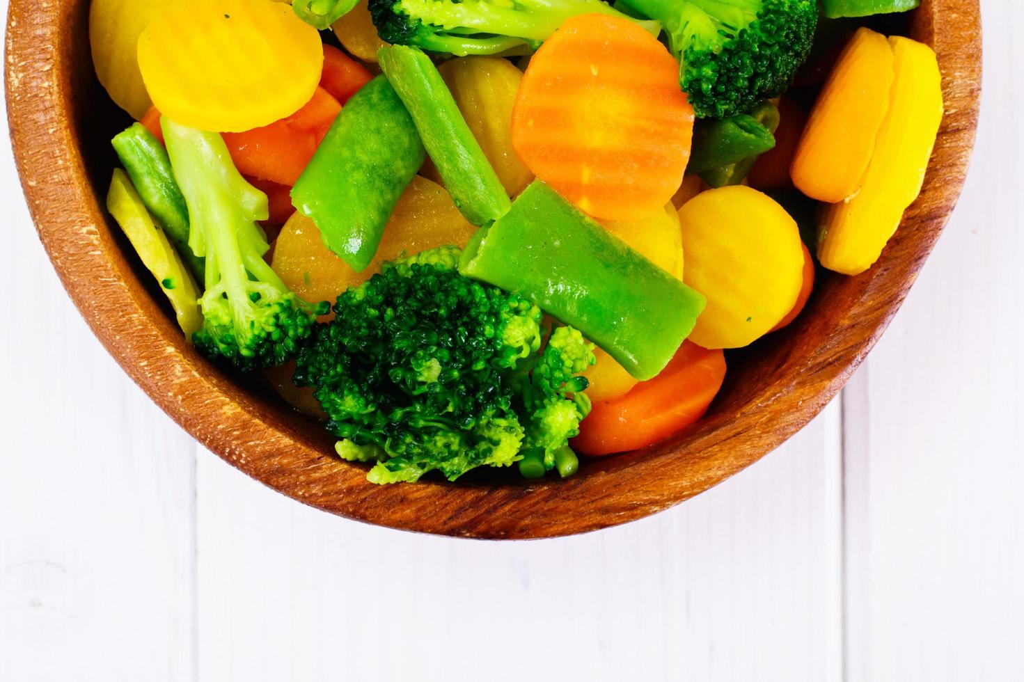 Steamed Vegetables Potatoes, Carrots, Cauliflower, Broccoli photo
