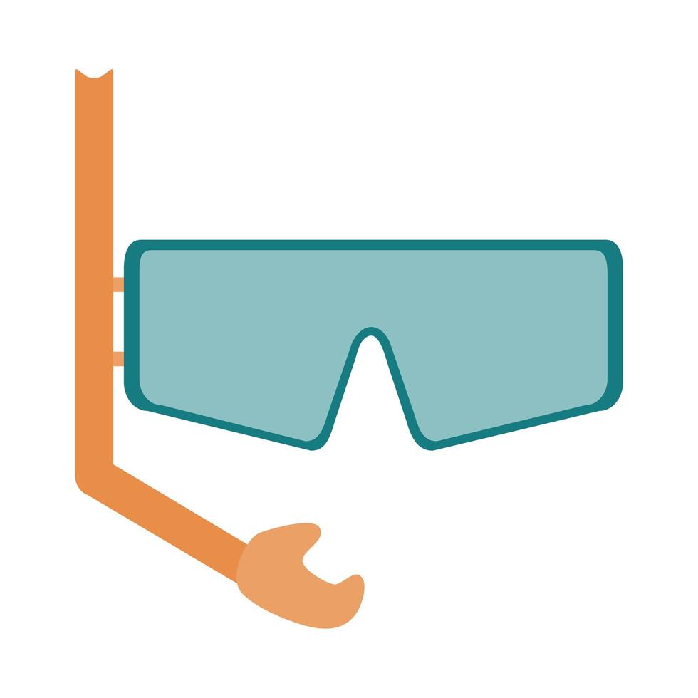 summer travel and vacation snorkel mask recreational in flat style isolated icon vector