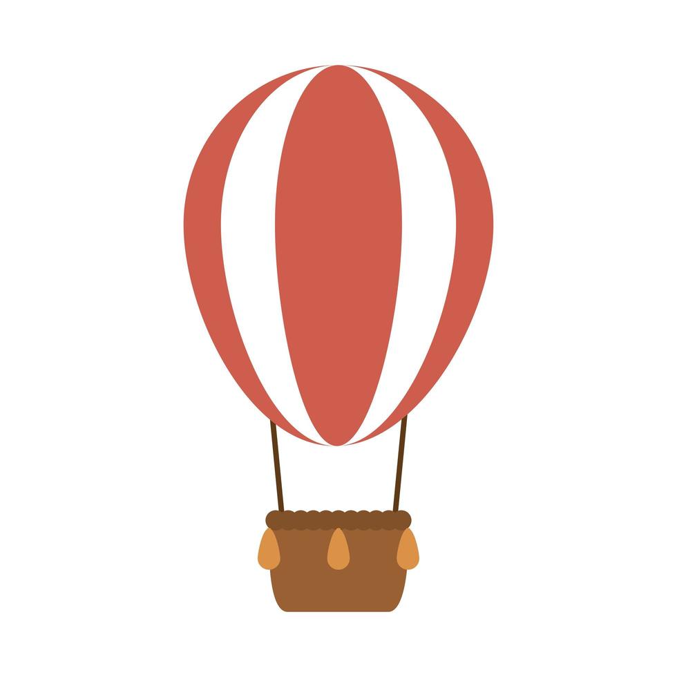 summer travel and vacation hot air balloon recreational in flat style isolated icon vector