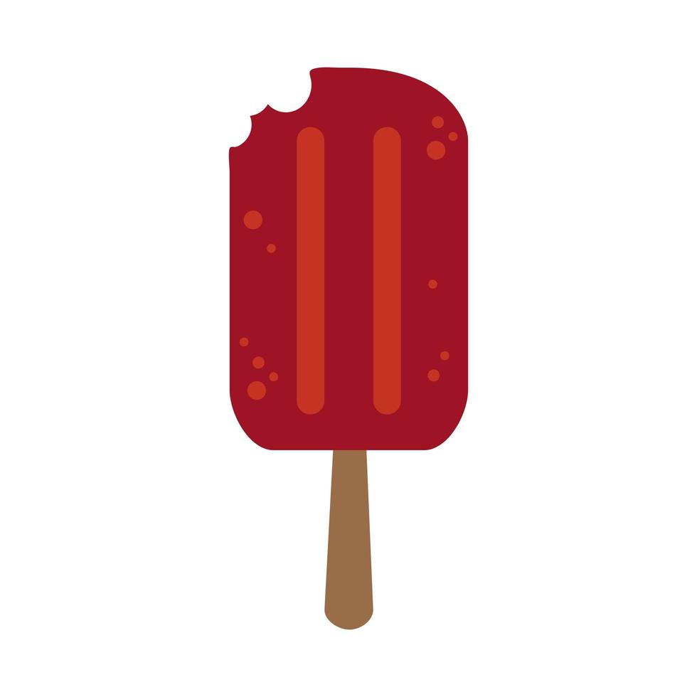 ice cream in stick flat style isolated icon vector
