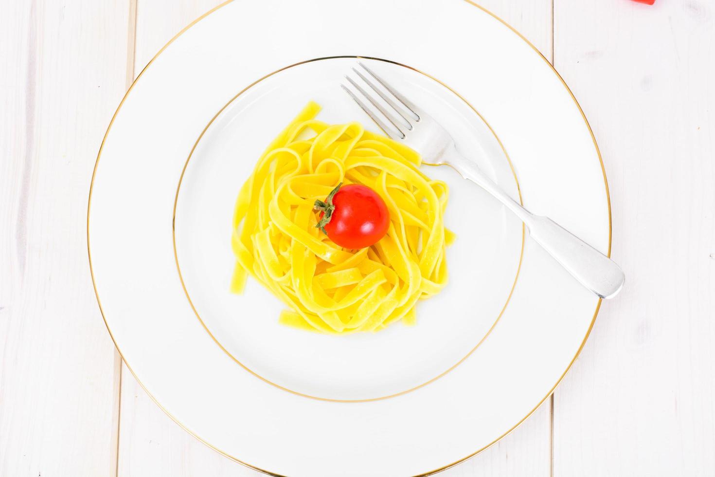 Food without meat. Spaghetti photo