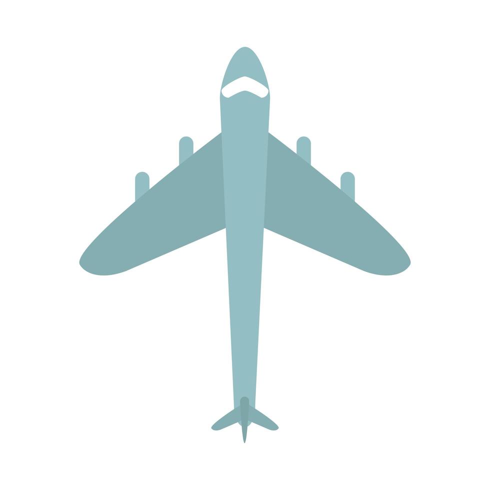 viajes de verano y transporte en avión de vacaciones en icono aislado de estilo plano vector