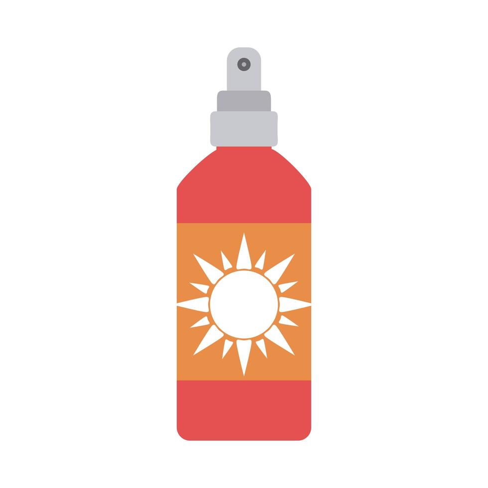 summer travel and vacation sunblock cosmetic bottle in flat style isolated icon vector