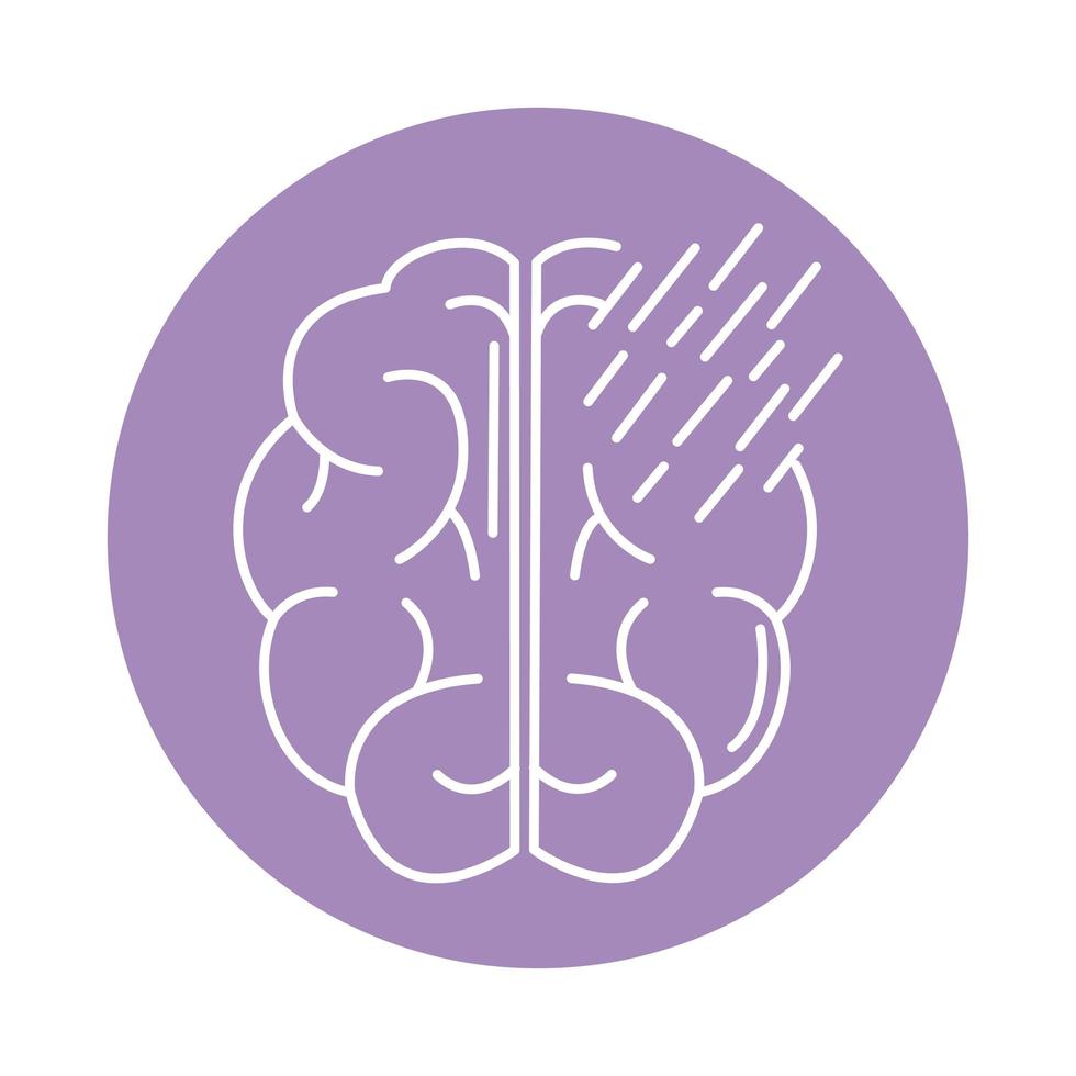 alzheimer disease, memory loss, decrease in mental human ability color block style icon vector