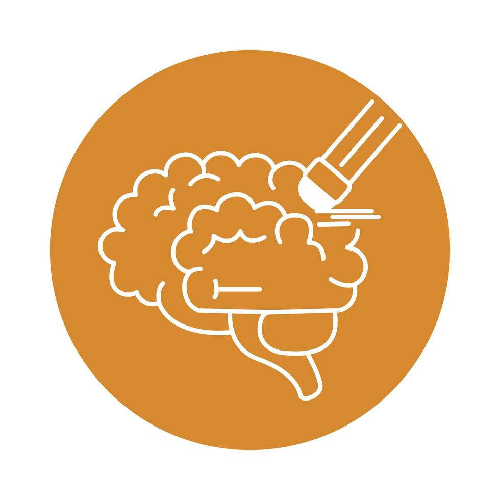 enfermedad de alzheimer, amnesia cerebral, disminución de la capacidad mental humana icono de estilo de bloque de color vector