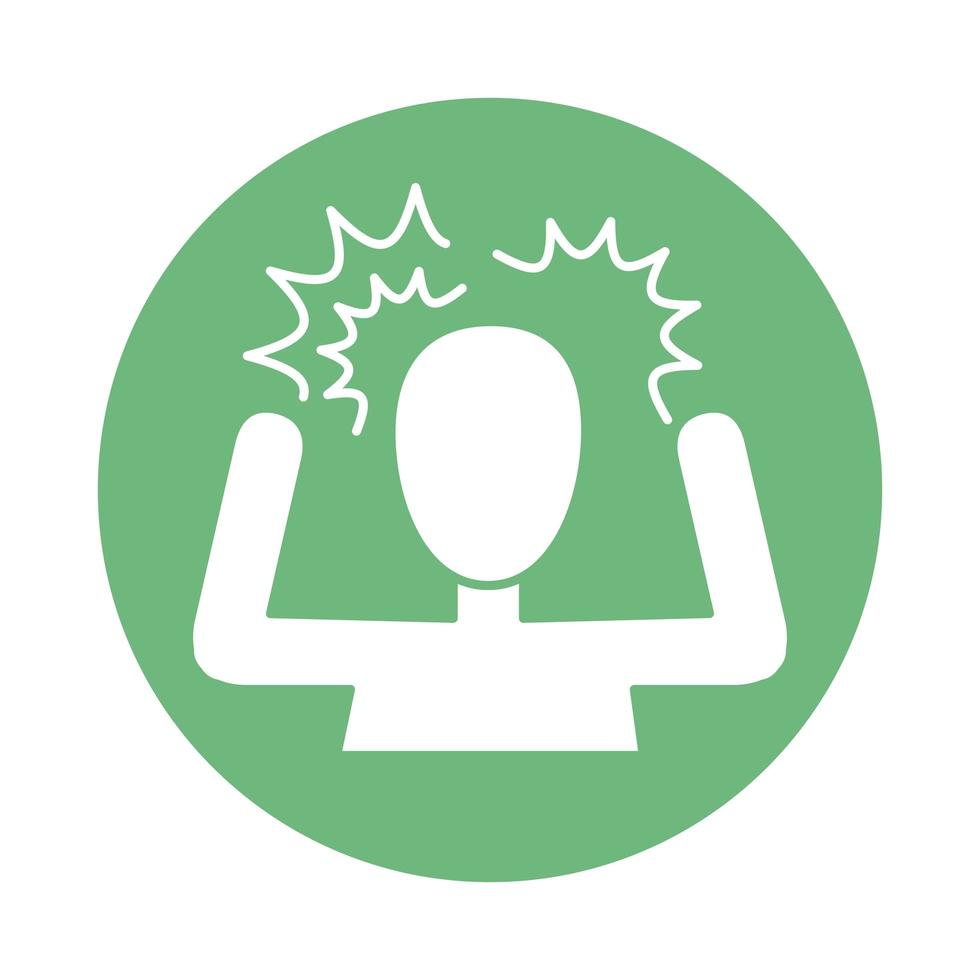 alzheimer disease, character confusion, decrease in mental human ability color block style icon vector