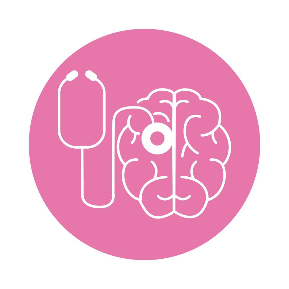 alzheimer disease, brain organ dianostic, decrease in mental human ability color block style icon vector