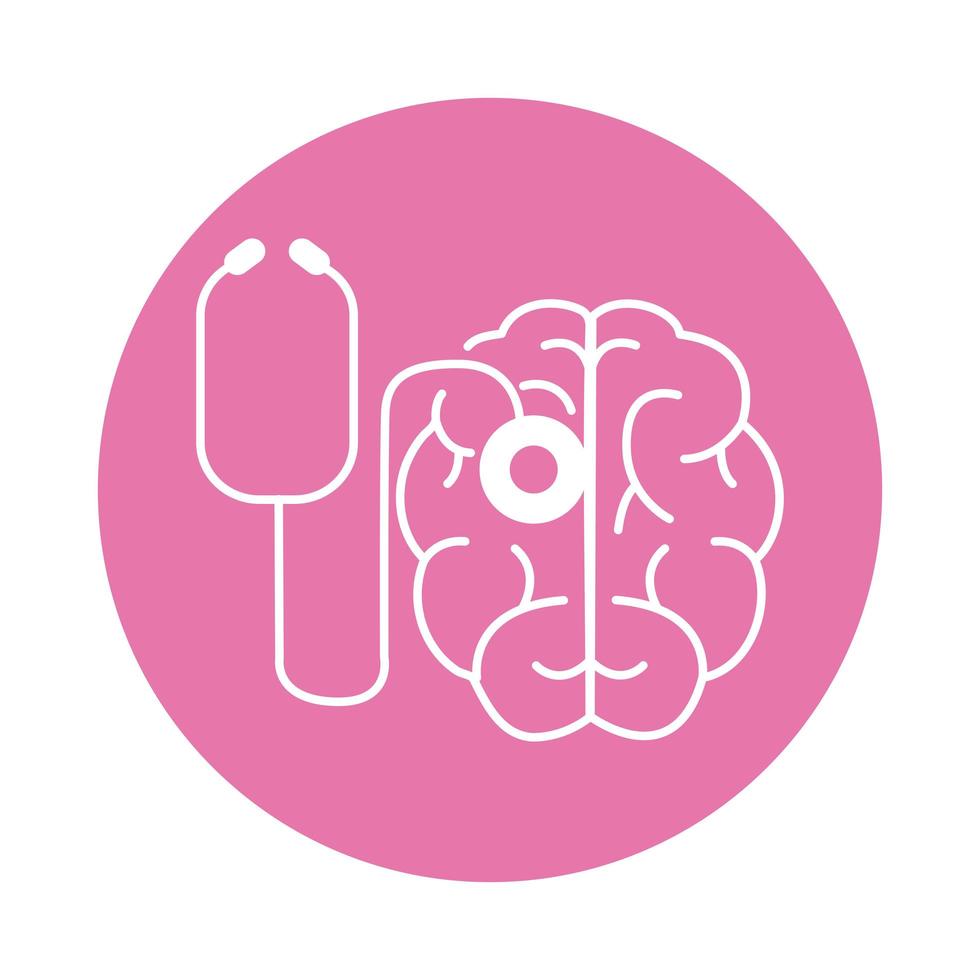 alzheimer disease, brain organ dianostic, decrease in mental human ability color block style icon vector